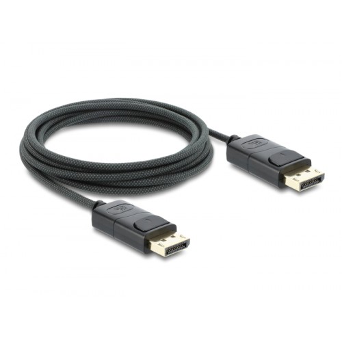 Delock Coaxial DisplayPort cable 8K 60 Hz with braided coating 1 m