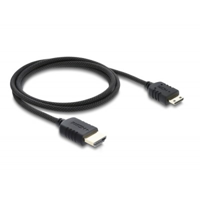 Delock Coaxial High Speed HDMI cable HDMI male to Mini HDMI male 8K 60 Hz with braided coating 1 m 2