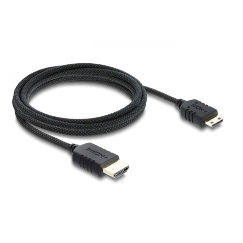 Delock Coaxial High Speed HDMI cable HDMI male to Mini HDMI male 8K 60 Hz with braided coating 2 m