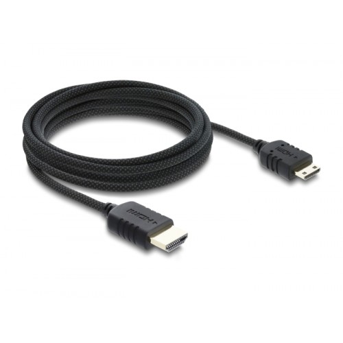 Delock Coaxial High Speed HDMI cable HDMI male to Mini HDMI male 8K 60 Hz with braided coating 3 m