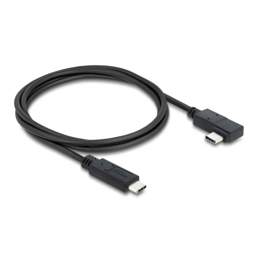 Delock Coaxial USB 40 Gbps cable angled left / right USB PD 3.1 240 W 0.5 m