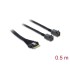Delock PCIe 4.0 Cable Slim SAS SFF-8654 8i to 2 x Mini SAS HD SFF-8643 0.5 m