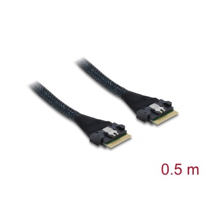 Delock PCIe 4.0 Cable Slim SAS SFF-8654 8i to Slim SAS SFF-8654 8i 0.5 m