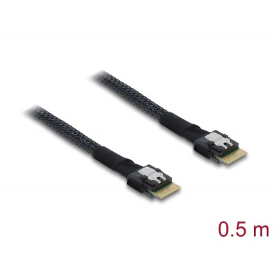 Delock PCIe 4.0 Cable Slim SAS SFF-8654 4i to Slim SAS SFF-8654 4i 0.5 m