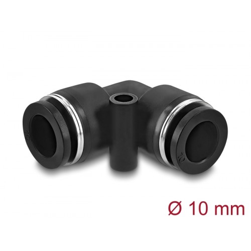 Delock Pneumatic Connector 10 mm with mounting hole 90° angled
