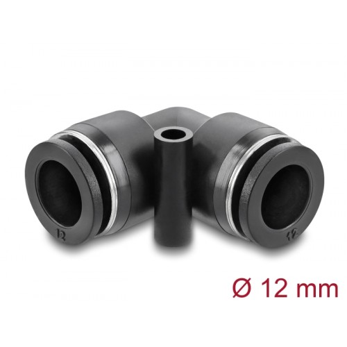 Delock Pneumatic Connector 12 mm with mounting hole 90° angled