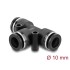 Delock Pneumatic connector 10 mm with two mounting holes T-shape