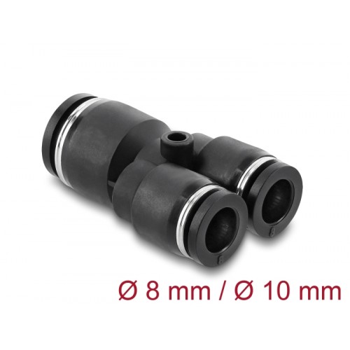 Delock Pneumatic Connector 2 x 8 mm to 1 x 10 mm with mounting hole Y-shape