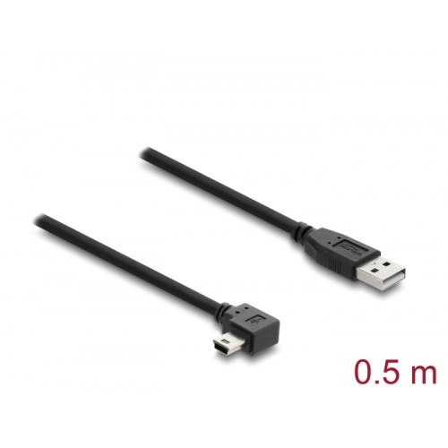 Delock USB 2.0 Cable Type-A male to Type Mini-B male right angled 0.5 m