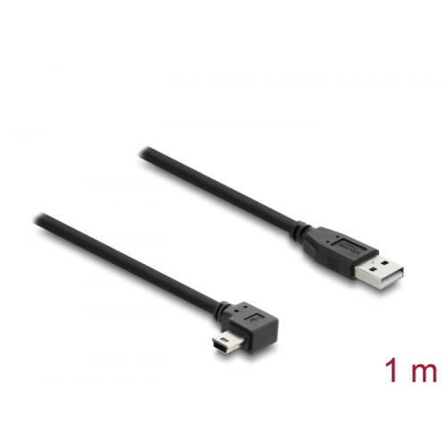 Delock USB 2.0 Cable Type-A male to Type Mini-B male right angled 1 m