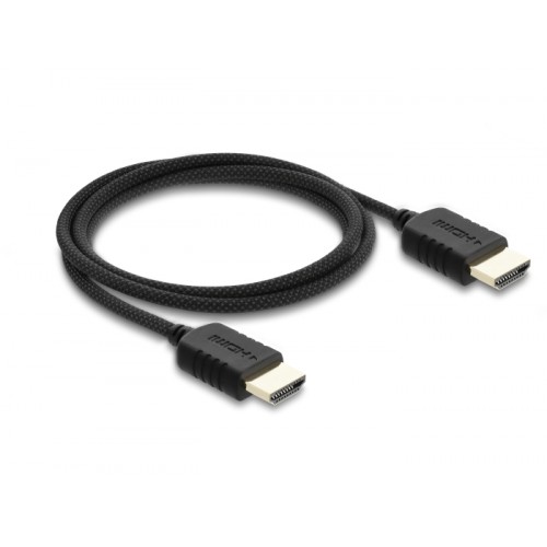 Delock Coaxial High Speed HDMI cable 8K 60 Hz 48 Gbps with braided coating 1 m