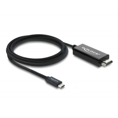 Delock Coaxial USB Type-C™ to HDMI cable (DP Alt Mode) 4K 60 Hz with braided coating 2 m 2