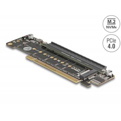 Delock PCI Express 4.0 x16 Riser Card with 2 x M.2 Key M NVMe slot - bifurcation