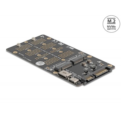 Delock Converter M.2 Key M NVMe SSD to OCuLink SFF-8612 and M.2 Key B SATA SSD to SATA