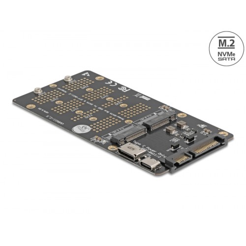 Delock Converter M.2 Key M NVMe SSD to OCuLink SFF-8612 and M.2 Key B SATA SSD to SATA