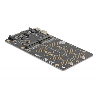 Delock Converter M.2 Key M NVMe SSD to OCuLink SFF-8612 and M.2 Key B SATA SSD to SATA 2