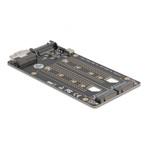 Delock SFF-8654 8i to 2 x M.2 Key M NVMe SSD Converter