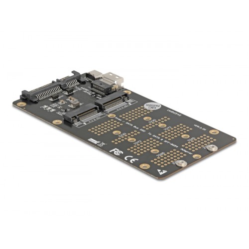 Delock Converter M.2 Key M NVMe SSD to SFF-8654 and M.2 Key B SATA SSD to SATA