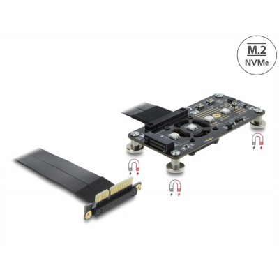 Delock PCI Express 3.0 x4 to M.2 Key M Adapter with fan and cable 10 cm