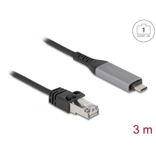 Delock USB LAN Cable USB Type-C™ to RJ45 Gigabit Ethernet 3 m