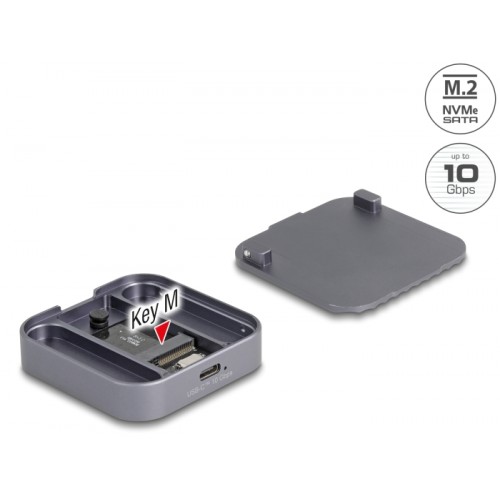 Delock Magnetic Enclosure USB Type-C™ 10 Gbps for 1 x M.2 NVMe or SATA SSD