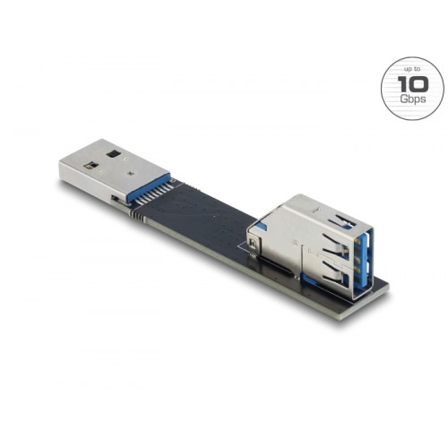 Delock USB 10 Gbps Adapter USB Type-A female to male rotated 90° upwards