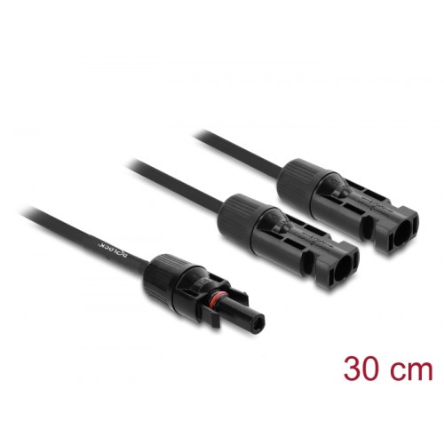 Delock DL4 Solar Splitter Cable 2 x male to 1 x female 30 cm black