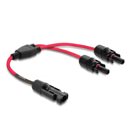 Delock DL4 Solar Splitter Cable 1 x male to 2 x female 30 cm red