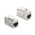 Delock Keystone Module Coupler RJ45 jack to RJ45 jack Cat.6A metal silver / white