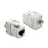 Delock Keystone Module RJ45 jack to LSA Cat.6A toolfree shielded metal silver / white