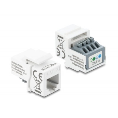Delock Keystone Module RJ11 jack to terminal block 4 pin white