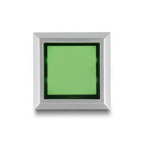 Delock 16 mm Plastic Indicator Light green / solder connection / square