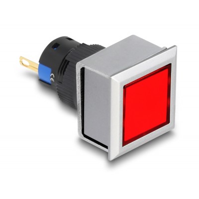 Delock 16 mm Plastic Indicator Light red / solder connection / square