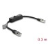Delock RJ45 Cable plug to plug with switch Cat.6 F/UTP 0.3 m - network switching black