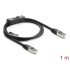 Delock RJ45 Cable plug to plug with switch Cat.6 F/UTP 1 m - network switching black