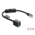 Delock RJ45 Cable plug to jack with switch Cat.6 F/UTP 0.3 m - network switching black