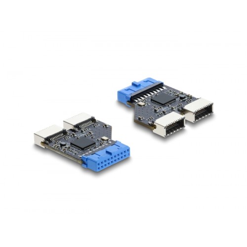 Delock USB 5 Gbps Hub 20 pin header female to 2 x USB 5 Gbps Type-E Key A female