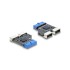 Delock USB 5 Gbps Hub 20 pin header female to 2 x USB 5 Gbps Type-E Key A female