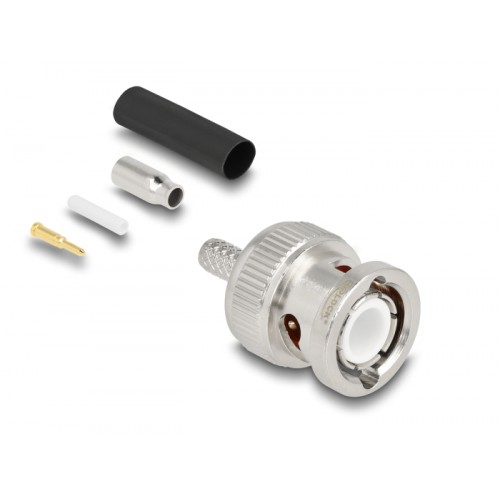 Delock BNC plug for crimping RG-174 / RG-316 with matching shrink tube