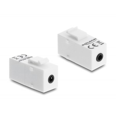 Delock Keystone Module stereo jack female 3.5 mm 4 pin to stereo jack female 3.5 mm 4 pin white