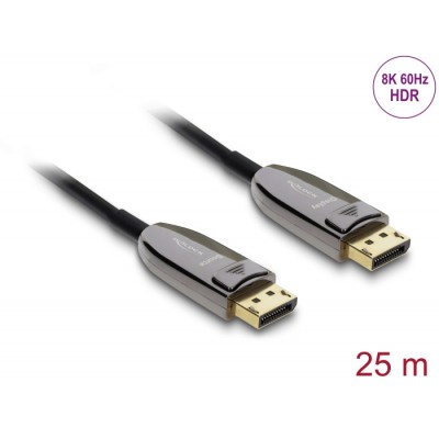 Delock Active Optical Cable DisplayPort 2.1 8K 60 Hz 40 Gbps 25 m