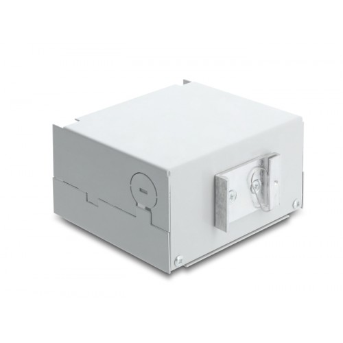 Delock Fiber Optic Patch Panel 6 port for SC Duplex or LC Quad grey metal for DIN rail mounting