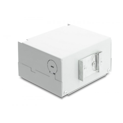 Delock Fiber Optic Patch Panel 6 port for SC Simplex or LC Duplex grey metal for DIN rail mounting
