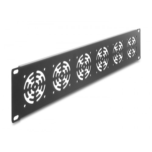 Delock 19″ 2U Rack Cover for 6 fans 60 x 60 mm dark grey