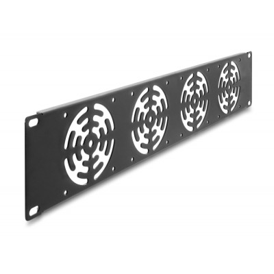 Delock 19″ 2U Rack Cover for 4 fans 80 x 80 mm dark grey 2