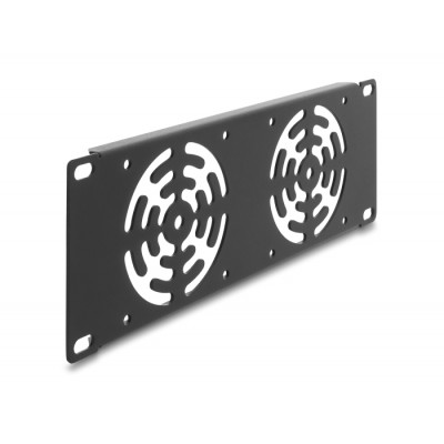 Delock 10″ 2U Rack Cover for 2 fans 80 x 80 mm dark grey 2