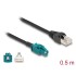Delock Cable HSD Z female to RJ45 plug 0.5 m