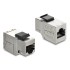 Delock Keystone Module coupler RJ45 jack to RJ45 jack Cat.6A with black plastic latch shielded