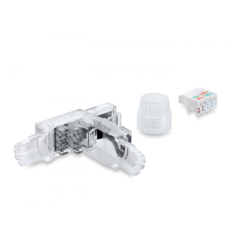 Delock RJ45 plug field assembly Cat.6A unshielded transparent / black