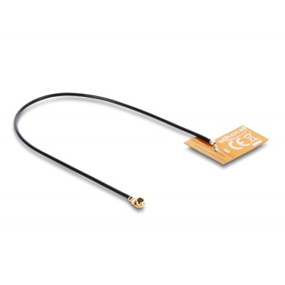 Delock WiFi 2.4 GHz Antenna I-PEX Inc., MHF® I plug 2 - 3 dBi omnidirectional with connection cable 1.13 15 cm FPC internal self 2